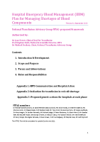 NCD19-011-001 Hospital Emergency Blood Management (EBM) Plan for Managing Shortages of Blood Components front page preview
              
