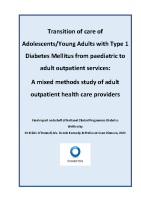 Transition of care of Adolescents/Young Adults with Type 1 Diabetes Mellitus from paediatric to adult outpatient services A mixed methods study of adult outpatient health care providers front page preview
              