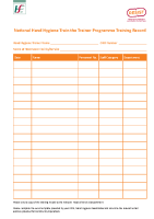 Hand Hygiene Trainer Local training Record Template front page preview
              