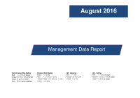 August 2016 Management Data Report front page preview
              