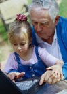 Library image man with child