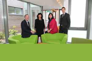 Pictured in the renovated mortuary are John Lonergan, Jackie Crinion, Project Manager, Irish Hospice Foundation, Dr Kathy McLoughlin, Project Co-ordinator, Compassionate Communities, Milford Care Centre and Hugh Brady, Chief Financial Officer, UL Hospitals Group