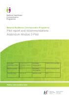 Pilot Report and Recommendations - Addendum Module 3 Pilot - NHCP front page preview
              