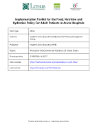Implementation Toolkit for Food, Nutrition and Hydration Policy for Adult Patients in Acute Hospitals  front page preview
              
