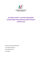 National Survey Institute Management Procedures in Radiotherapy centres 2020 front page preview
              