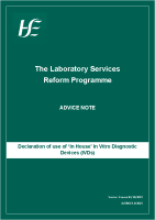 Declaration of use of ‘In House’ In Vitro Diagnostic Devices (IVDs) front page preview
              