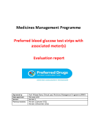 Preferred blood glucose test strips with associated meter(s) Evaluation Report front page preview
              
