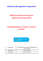 MMP guidance for prescribers on HRT shortages – September 2022 front page preview
              