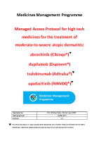 HSE Managed Access Protocol for High Tech medicines for the treatment of moderate-to-severe atopic dermatitis front page preview
              