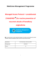 HSE Managed Access Protocol Lanadelumab front page preview
              