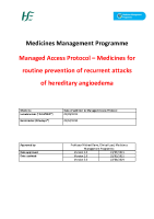 HSE Managed Access Protocol – Medicines for hereditary angioedema front page preview
              
