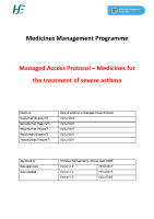 HSE Managed Access Protocol - Medicines for the Treatment of Severe Asthma front page preview
              