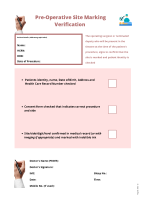 Preoperative Site Marking Verification Form front page preview
              