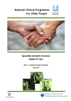 Specialist Geriatric Services Model of Care, 2012  front page preview
              