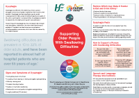 HSE Supporting older people with swallowing difficulties leaflet front page preview
              