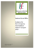 NRO Guidance for non emergency Haemodialysis Patient Transport 2019 front page preview
              