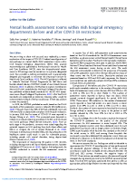 Mental health assessment rooms within Irish hospital emergency departments before and after COVID-19 restrictions front page preview
              