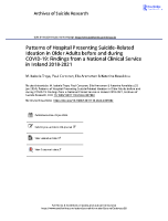 Patterns of Hospital Presenting Suicide-Related Ideation in Older Adults before and during COVID-19 front page preview
              