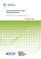 National Clinical Guideline No 26 - Sepsis Management for Adults (including maternity) Summary 2021 front page preview
              