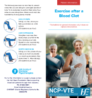 Patient educational material: Exercise After a Blood Clot front page preview
              