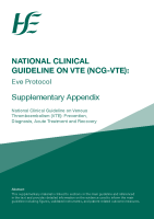 HSE National Clinical Guideline on VTE - Eve Protocol Supplementary Appendix front page preview
              
