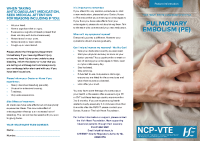 Patient educational material: Pulmonary Embolism front page preview
              