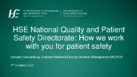HSE National Quality and Patient Safety Directorate front page preview
              
