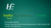 Dr Jennifer Martin - Health Service Improvement Getting more population health out of healthcare front page preview
              