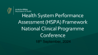 Louise McGirr - Health System Performance Assessment (HSPA) Framework front page preview
              