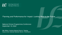 Miin Alikhan and Sonya Cotter - Planning and Performance for Impact Looking Back to the Future front page preview
              