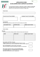 Social Deprivation Support Allowance Application Form front page preview
              