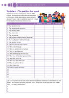 Worksheet - The qualities that count front page preview
              