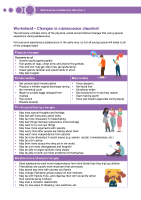 Worksheet - Changes in adolescence checklist front page preview
              