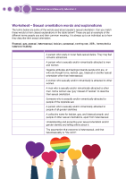 Worksheet - Sexual orientation words and explanations front page preview
              