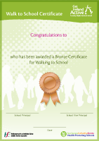 Walk to School Certificate - Bronze front page preview
              