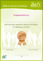 Walk to School Certificate - Bronze front page preview
              