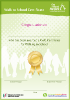 Walk to School Certificate - Gold front page preview
              