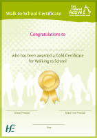 Walk to School Certificate - Gold front page preview
              