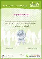 Walk to School Certificate - Silver front page preview
              