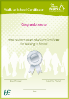Walk to School Certificate - Silver front page preview
              