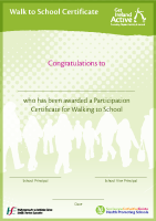 Walk to School Certificate front page preview
              