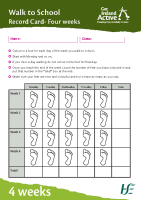 Walk to School - Four weeks Record Card front page preview
              