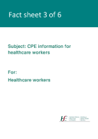 Fact sheet 3: CPE information (for healthcare workers) front page preview
              