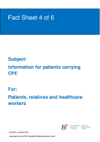 Fact sheet 4: Information for patients carrying CPE  front page preview
              