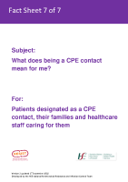 Fact sheet 7: Patients who are CPE contacts, their families and carers front page preview
              