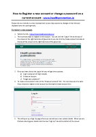 How to register a new account on healthpromotion.ie front page preview
              