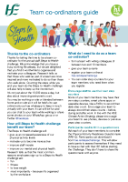 Steps to Health Team Co-ordinator Guide front page preview
              