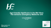 Age-Friendly Healthcare in the Mid West - The Geriatric Emergency Medicine Unit front page preview
              