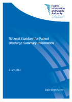 HIQA National Standard Patient Discharge Summary (2013) front page preview
              