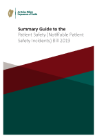 Summary Guide Patient Safety (NPSI) Bill 2019 front page preview
              